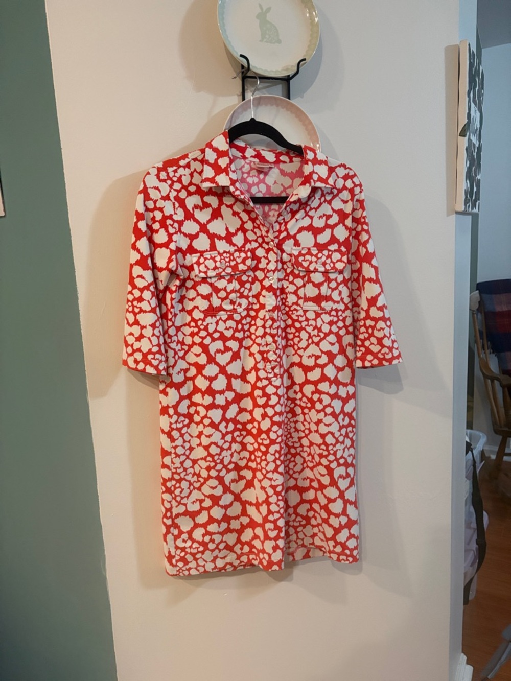 PERSIFOR ORANGE AND WHITE DRESS